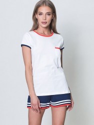 Оригинальная пижама с полосками на шортах Vienetta