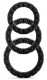 Чёрные эрекционные кольца Silicone Love Wheel 3 sizes с пупырышками (3 шт.)