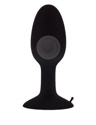 Чёрная анальная пробка с движущимся шариком внутри Menzstuff Roll Play - 10 см.