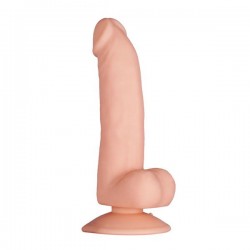 Телесный фаллоимитатор с подошвой-присоской Purrfect Silicone Deluxe Dong 6.5INCH - 17 см.