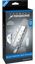 Прозрачная вибронасадка Deluxe Vibrating Penis Enhancer - 13 см.