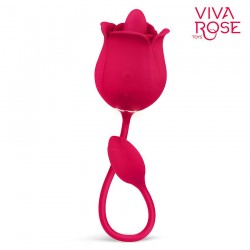 Малиновый вибростимулятор клитора с подвижным язычком Малиновый вибростимулятор клитора с подвижным язычком