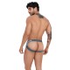 Серые трусы-джоки с цветочым принтом Avalon Jockstrap Clever Masculine Underwear