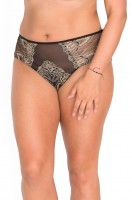 Женские трусики-слипы из сетки с вышивкой бежевой нитью Akcent Женские трусики-слипы из сетки с вышивкой бежевой нитью Akcent