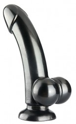 Черный гладкий фаллоимитатор Toys Smooth  Sleek Metallic Dildo - 14 см.