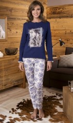 Хлопковая пижама с нежным принтом на груди Cotonella