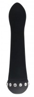 Черный вибратор Sparkle Succubi Bliss Caressing Vibe - 14,2 см.