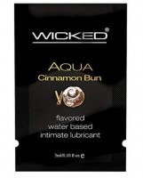 Лубрикант Wicked Aqua Cinnamon Bun с ароматом булочки с корицей - 3 мл.