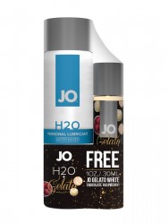 Набор лубрикантов Jo на водной основе: H2O Personal Lubricant (120 мл.) и Gelato White Chocolate Raspberry Truffle (30 мл.)