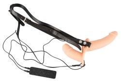 Вибрострапон с вагинальной пробкой You2Toys Vibration Strap-On Duo - 14,5 см.