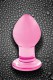 Малая розовая стеклянная анальная пробка Crystal Plug - 6,2 см.