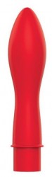Красный гладкий мини-вибромассажер - 12,5 см.