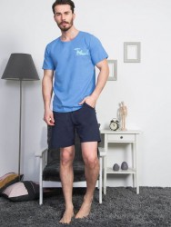 Мужской трикотажный комплект с небольшим принтом на груди Vienetta Мужской трикотажный комплект с небольшим принтом на груди Vienetta