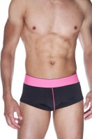 Черные трусы-хипсы на широком розовом поясе La Blinque