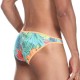 Бирюзовые трусы-слипы с гавайским принтом Cosmos Colors