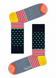 Носки унисекс Stripes And Dots Sock с точками и полосками Happy socks