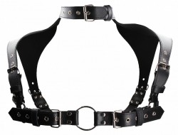 Черная мужская портупея Men Harness With Neck Collar