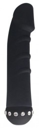 Черный вибратор Sparkle Succubi Vibrating Dong - 14,5 см.