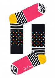 Яркие носки Stripes And Dots Sock с точками и полосками Happy socks