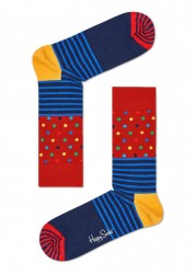 Носки Stripes And Dots Sock с цветными точками и полосками Happy socks