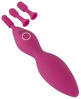 Ярко-розовый клиторальный вибратор с 3 насадками Spot Vibrator with 3 Tips - 17,9 см. Ярко-розовый клиторальный вибратор с 3 насадками Spot Vibrator with 3 Tips - 17,9 см.