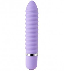 Фиолетовый ребристый мини-вибратор Neon Wicked Wand Purple - 11,4 см.