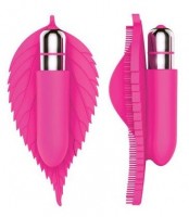 Розовый клиторальный стимулятор в виде листика - 12,5 см.