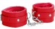 Красные наручники Plush Leather Hand Cuffs