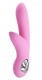 Нежно-розовый вибратор Carol с клиторальной щеточкой - 19 см.