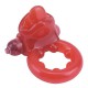 Красное эрекционное кольцо Tongue Clitoral Probe And Nubby Cockring