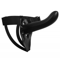 Чёрный полый страпон Vixen G-Spot Hollow Strap On Harness - 17,8 см.