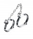 Серебристые металлические наручники с цепочкой Metal - размер L
