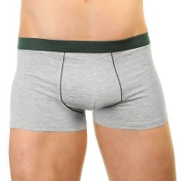 Мужские меланжевые трусы-боксеры с окантовкой и резинкой зеленого цвета Romeo Rossi