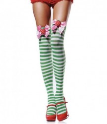 Полосатые чулочки с клубничками и бантами Le Frivole