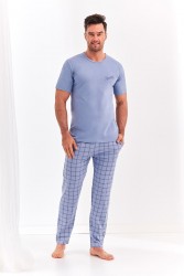 Мужская пижама Jeremi с клетчатыми брюками Taro
