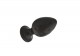 Черная средняя силиконовая анальная пробка с рельефом в виде углублений