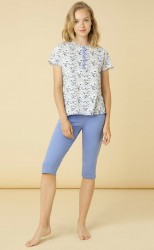 Женская трикотажная пижама из хлопкового полотна Cotonella Женская трикотажная пижама из хлопкового полотна Cotonella