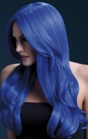 Синий парик с длинной челкой Khloe Fever