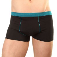 Мужские хлопковые трусы-боксеры с бирюзовой резинкой и окантовкой Romeo Rossi