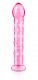Розовый стеклянный фаллоимитатор с шишечками - 17,8 см.