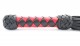 Черно-красная клеть с плетеной ручкой с ромбовидным узором - 45 см.