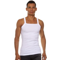 Белая мужская майка с квадратным вырезом горловины Darkzone