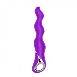 Фиолетовый изогнутый вибратор Naghi NO.18 Rechargeable 3 Motor Vibe - 15 см.