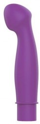 Фиолетовый вибромассажер с изогнутой круглой головкой - 11,5 см.