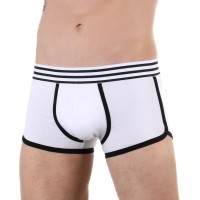 Мужские трусы-боксеры с резинкой в полоску и контрастным кантом Romeo Rossi