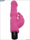 Розовый вибратор с дополнительной стимуляцией - 21,5 см.