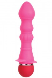 Розовый вибромассажер для анальной стимуляции Purrfect Silicone Anal Vibrator Pink - 12,7 см.