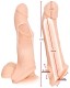 Телесная насадка-удлинитель с фиксацией мошонки - 21 см.