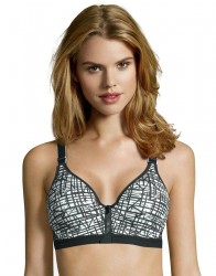 Черно-белый принтованный спортивный бюстгальтер Maidenform