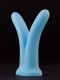 Голубой фаллоимитатор с раздвоенным концом SplitDildo - 16 см.